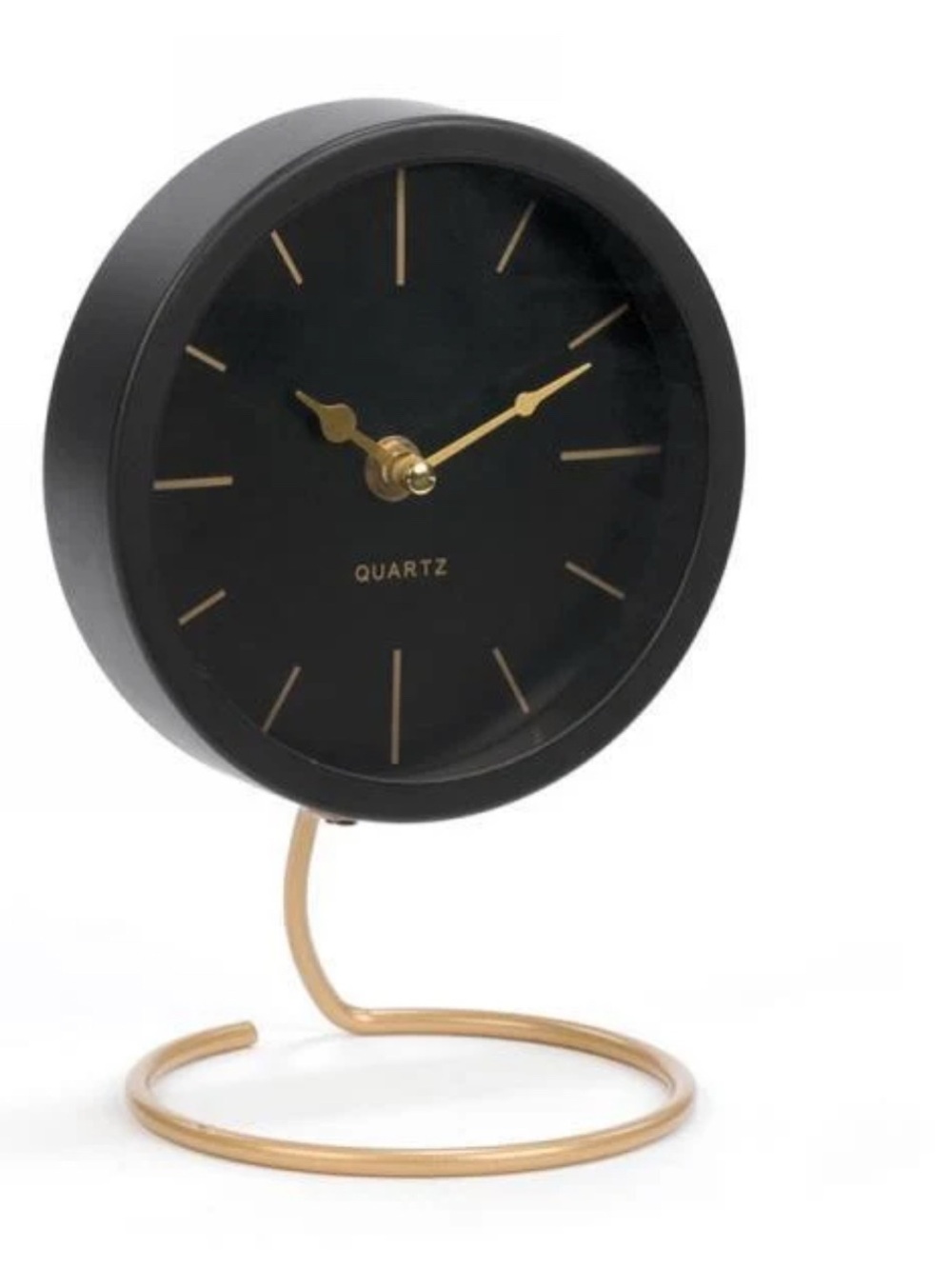 Black and Gold Quartz Desk Clock - Modern Home Wall Decor